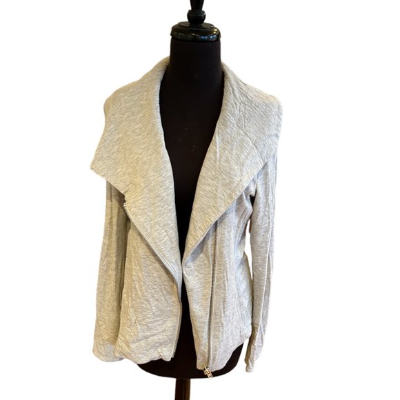 Helmut Lang Villonous Asymmetrical Light Gray Biker Jacket Size M - Picture 3 of 15